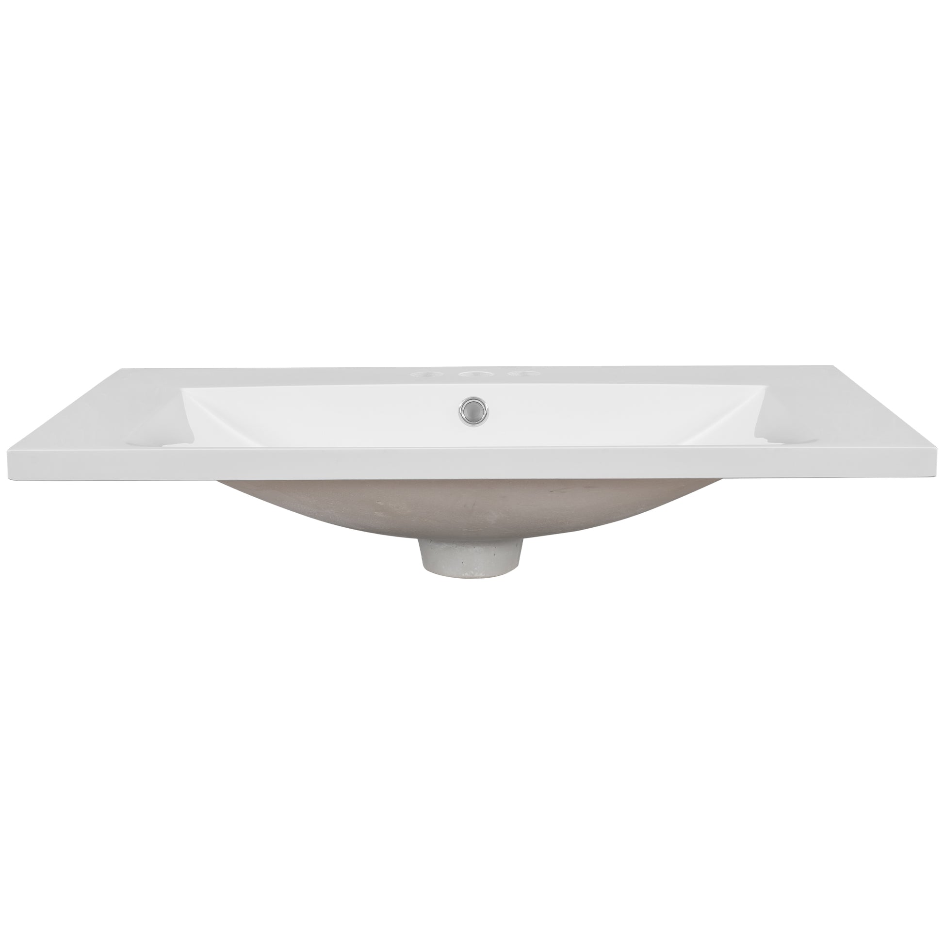 30" Single Bathroom Vanity Top with White Basin, 3-Faucet Holes, Ceramic, White eprolo