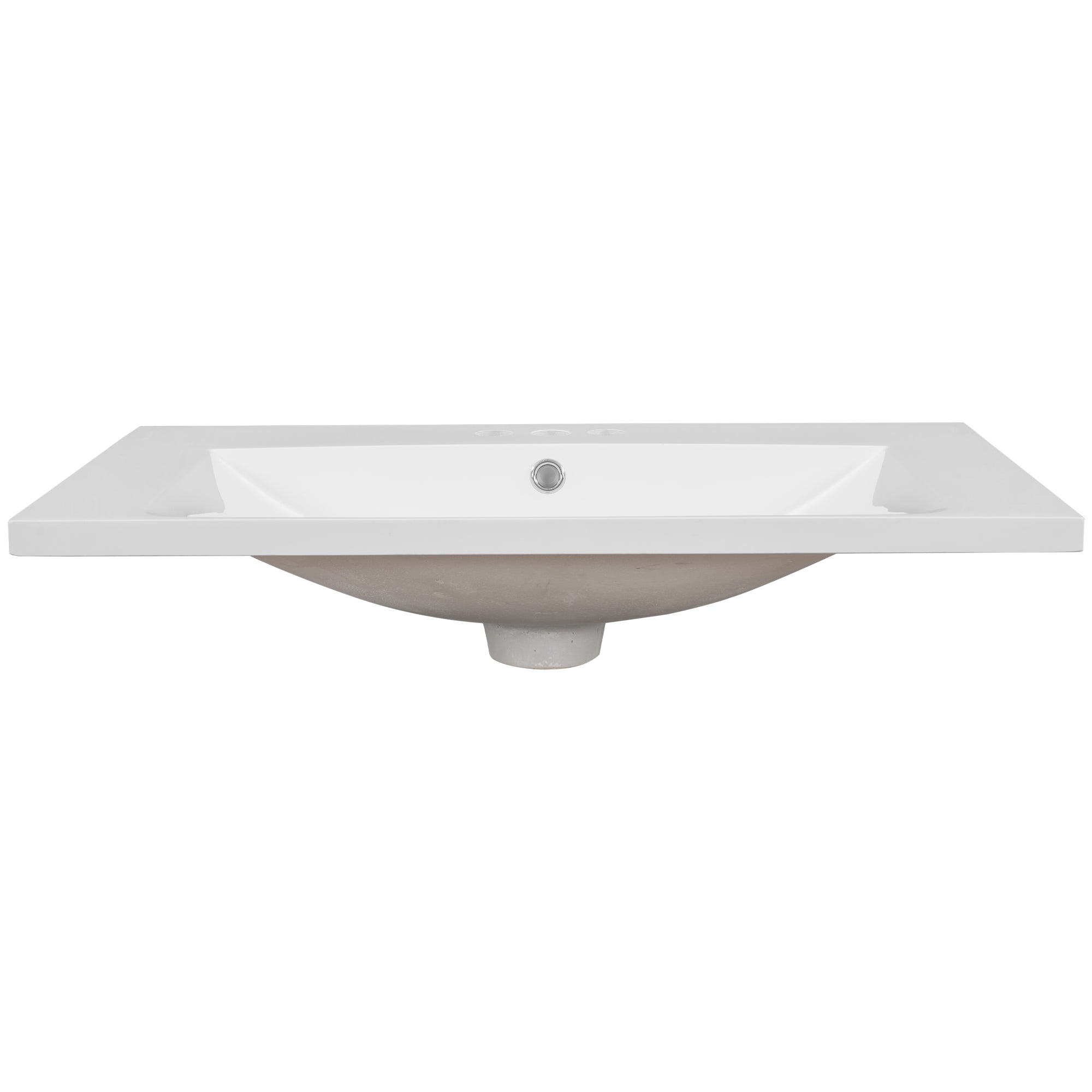 30" Single Bathroom Vanity Top with White Basin, 3-Faucet Holes, Ceramic, White eprolo