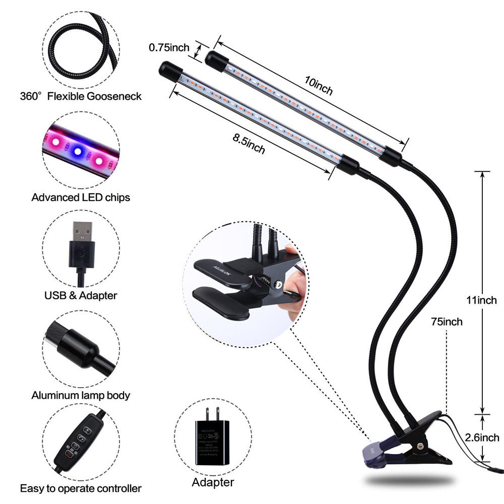 USB Dimmable Timing Plant Grow Light – Full Spectrum LED with Timer - Shello's Creative Boutique