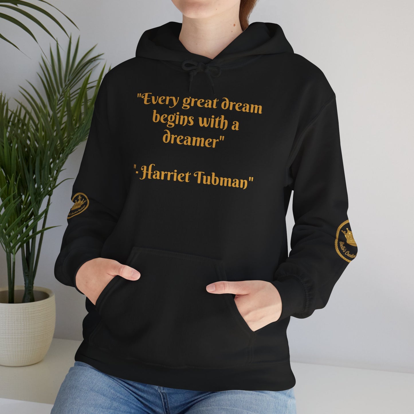 Harriet Tubman Quote Hoodie | "Every Great Dream Begins With a Dreamer" | Unisex Pullover