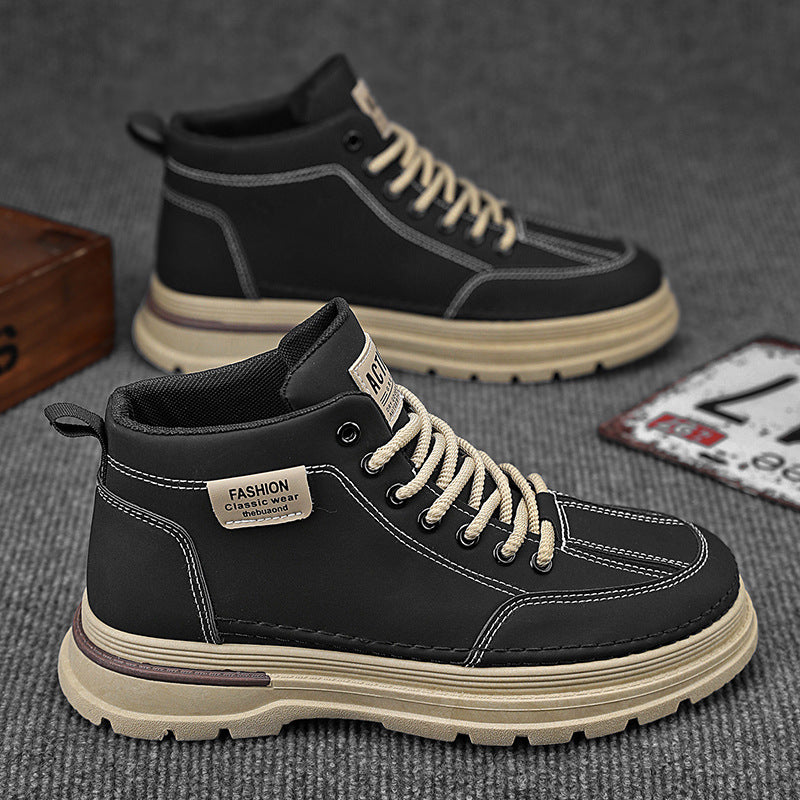 Martin boots men's shoes autumn new high top shoes men's trendy versatile casual workwear shoes short boots eprolo
