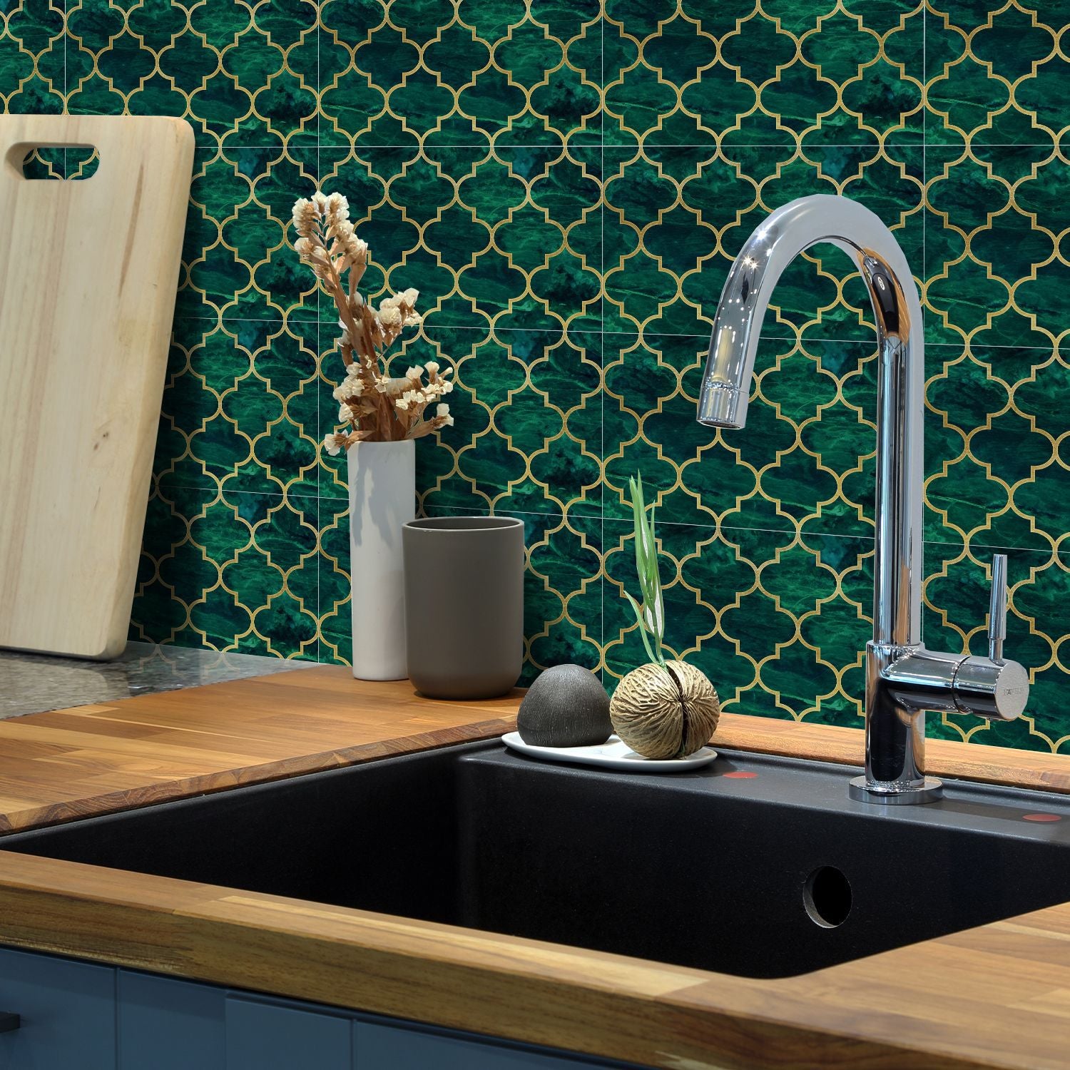 Funlife City Lights Thickened Brick Stickers Emerald Light Luxury Home Wall Decoration Stickers