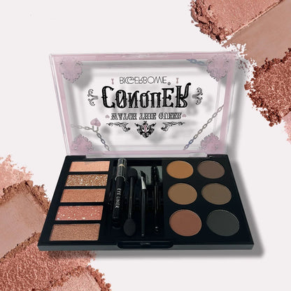 Eyeshadow eyebrow powder eyebrow cream comprehensive tray with tools - Shello's Creative Boutique