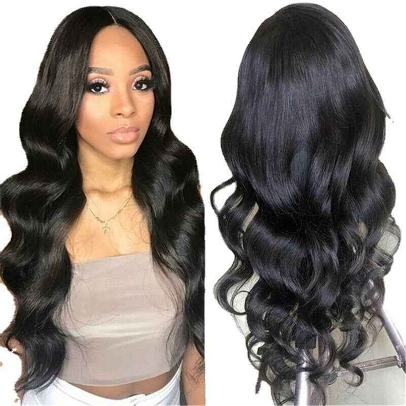 Women Synthetic Wig  European and American medium-parted long curly hair