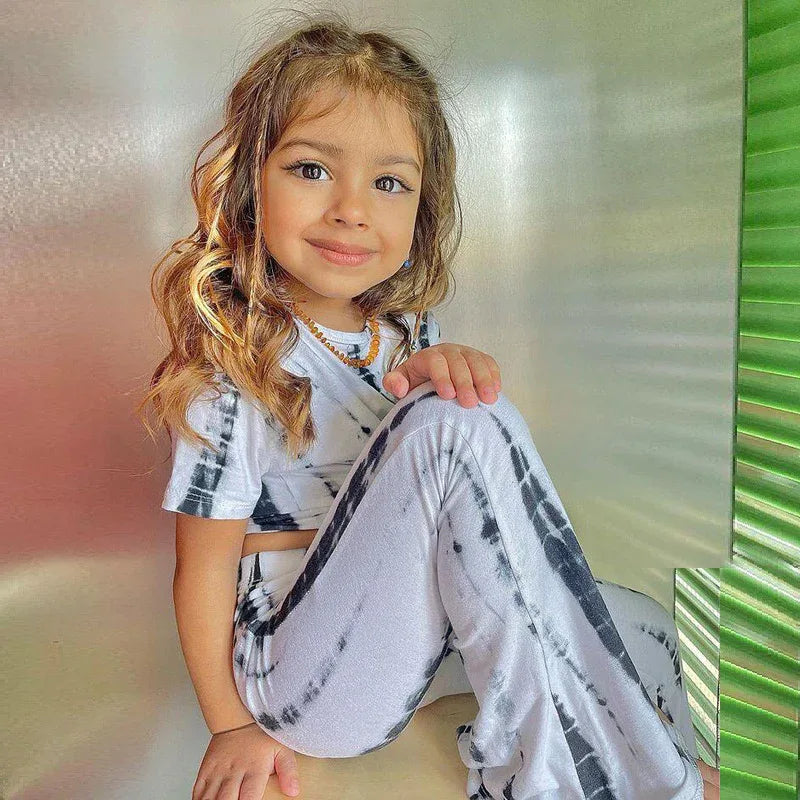 Children's Clothing Suit New Ins Style Children Clothing Girls Suit Printing Short-Sleeved Suit - Shello's Creative Boutique