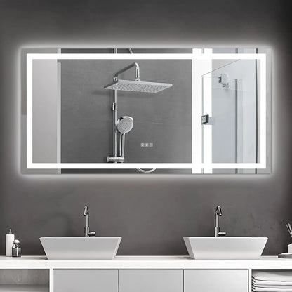 72"×36" LED Mirror Light Bathroom, Anti-Fog & Dimming Led Bathroom Vanity Mirror - Shello's Creative Boutique