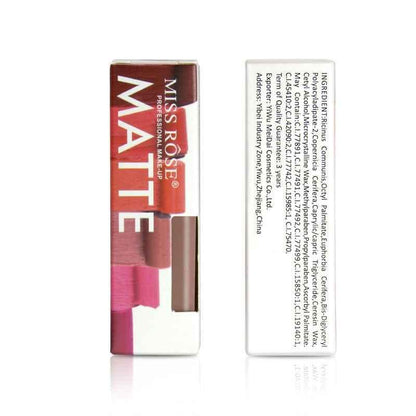 MISS ROSE Matte Waterproof Lipstick for Long-Lasting Nutritious Lips Makeup - Shello's Creative Boutique