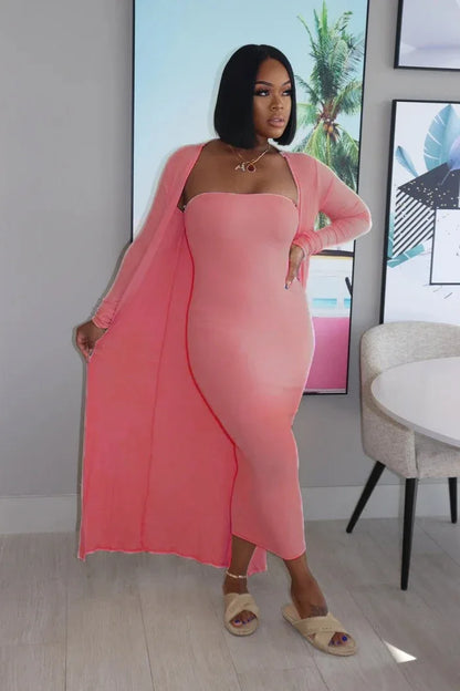 Sexy strapless women's dress jacket two-piece set - Shello's Creative Boutique