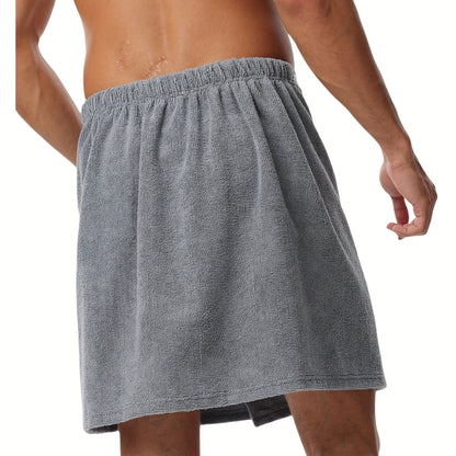 Men's Adjustable Bath Towel with Pockets - Microfiber - Shello's Creative Boutique