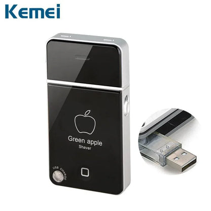 Kemei Mini Portable Men's Electric Shaver USB Charging Reciprocating Razor Beard Trimmer Shaving - Shello's Creative Boutique