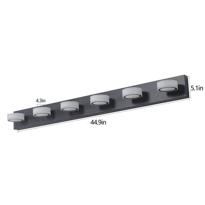 LED Modern Black 6-Light Vanity Lights Fixtures Over Mirror Bath Wall Lighting - Shello's Creative Boutique