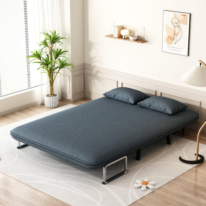 55″ Convertible Chair Bed Tri-Fold Sofa Bed with Adjustable Backrest & Pillow - Shello's Creative Boutique