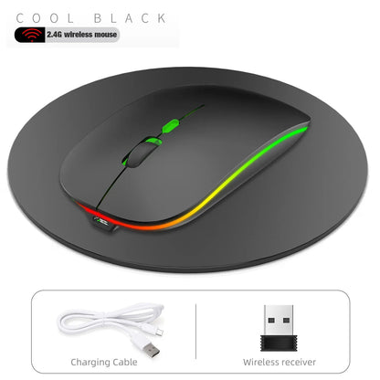 2.4G Colorful Luminous Wireless Mouse Silent Laptop Desktop Office Mouse - Shello's Creative Boutique