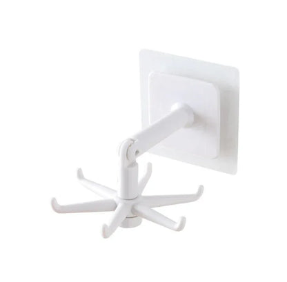 360 Degrees Rotated Kitchen Hooks Self Adhesive 6 Hooks Home Wall Door Hanging Rack - Shello's Creative Boutique