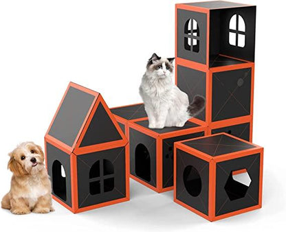 Cardboard Cat House Scratcher Breathable Pet Foldable Cat Toys And House For Cats - Shello's Creative Boutique