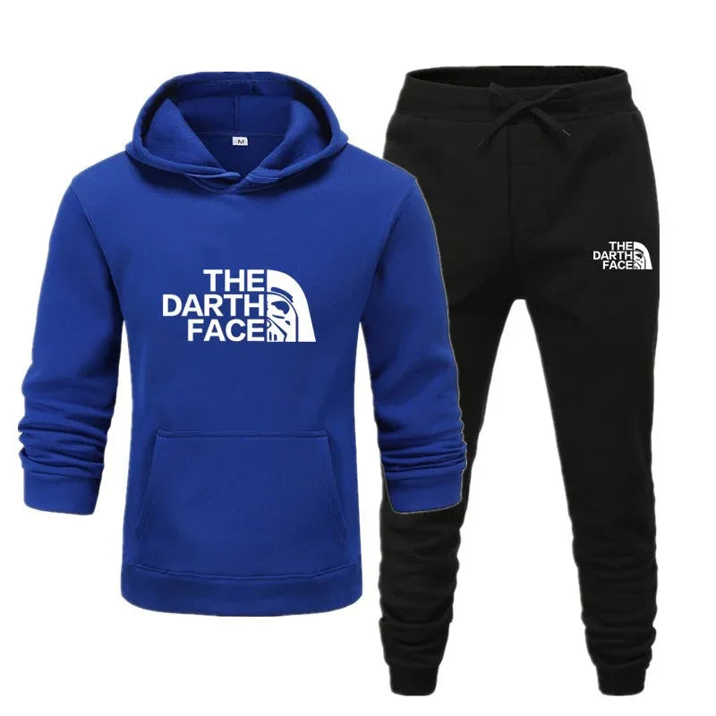 Men's sports and leisure outdoor hoodie set autumn and winter trendy printed hoodie hooded pullover - Shello's Creative Boutique