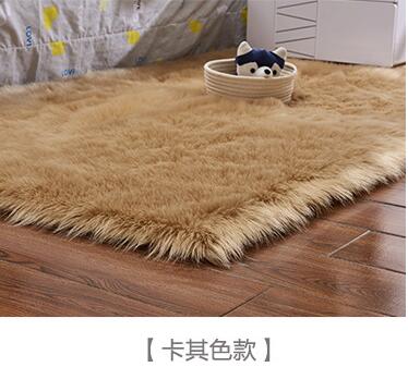 Artificial Wool Carpet Rectangle/Square garnish Faux Mat Seat Pad Plain Skin Fur Plain Fluffy Area Rugs Washable Home Textile Shello Creative Boutique