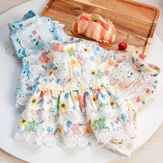 Floral dress dog Clothes skirt Super for dogs Clothing pet Outfits Shello Creative Boutique