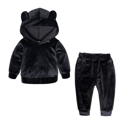Children's Clothing Boys And Girls Suits Sports And Leisure Gold Velvet Two-Piece Children's Clothes - Shello's Creative Boutique
