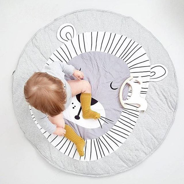 90CM Kids Play Game Mats Round Carpet Rugs Mat Cotton Swan Crawling Blanket Floor Carpet Toys Room Decoration INS Baby Gifts Shello Creative Boutique