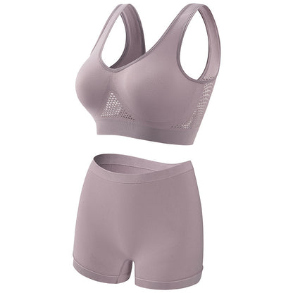 Large chest, small gathering, plus size lingerie for women weighing 200 pounds, seamless sports bra set eprolo