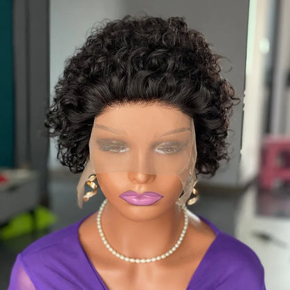 Curly Pixie Cut Lace Wig Human Hair - Shello's Creative Boutique