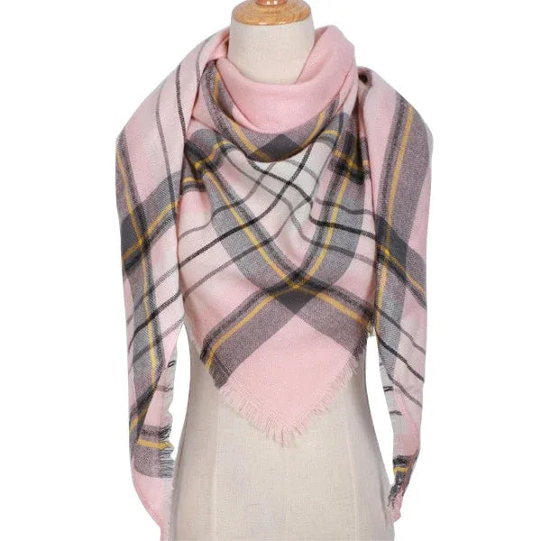 Winter Triangle Scarf For Women Brand Designer Shawl Cashmere Plaid Scarves Blanket Wholesale Drops - Shello's Creative Boutique