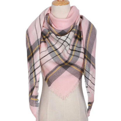 Winter Triangle Scarf For Women Brand Designer Shawl Cashmere Plaid Scarves Blanket Wholesale Drops - Shello's Creative Boutique