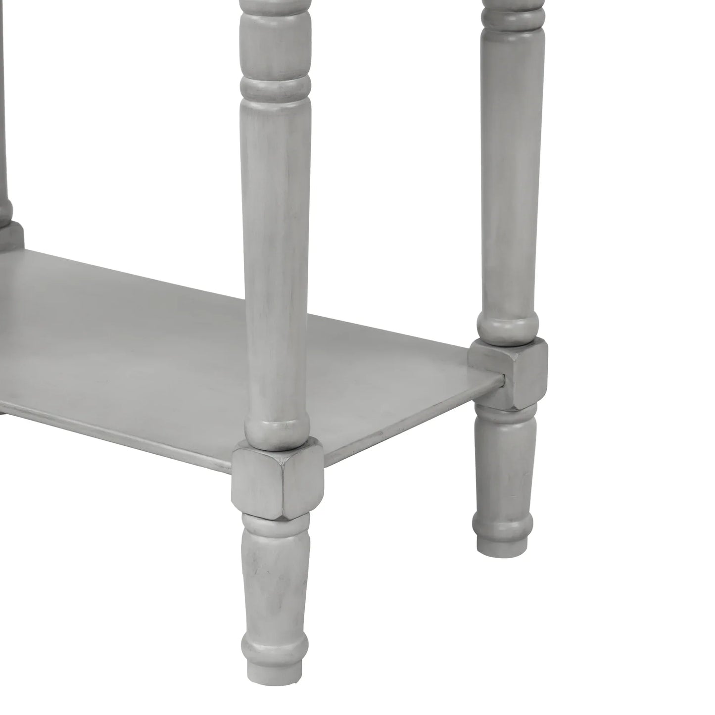 TREXM Narrow Console Desk, Thin Sofa Table with Three Storage Drawers and Living Room Bottom Shelves (Grey Washed) - Shello's Creative Boutique