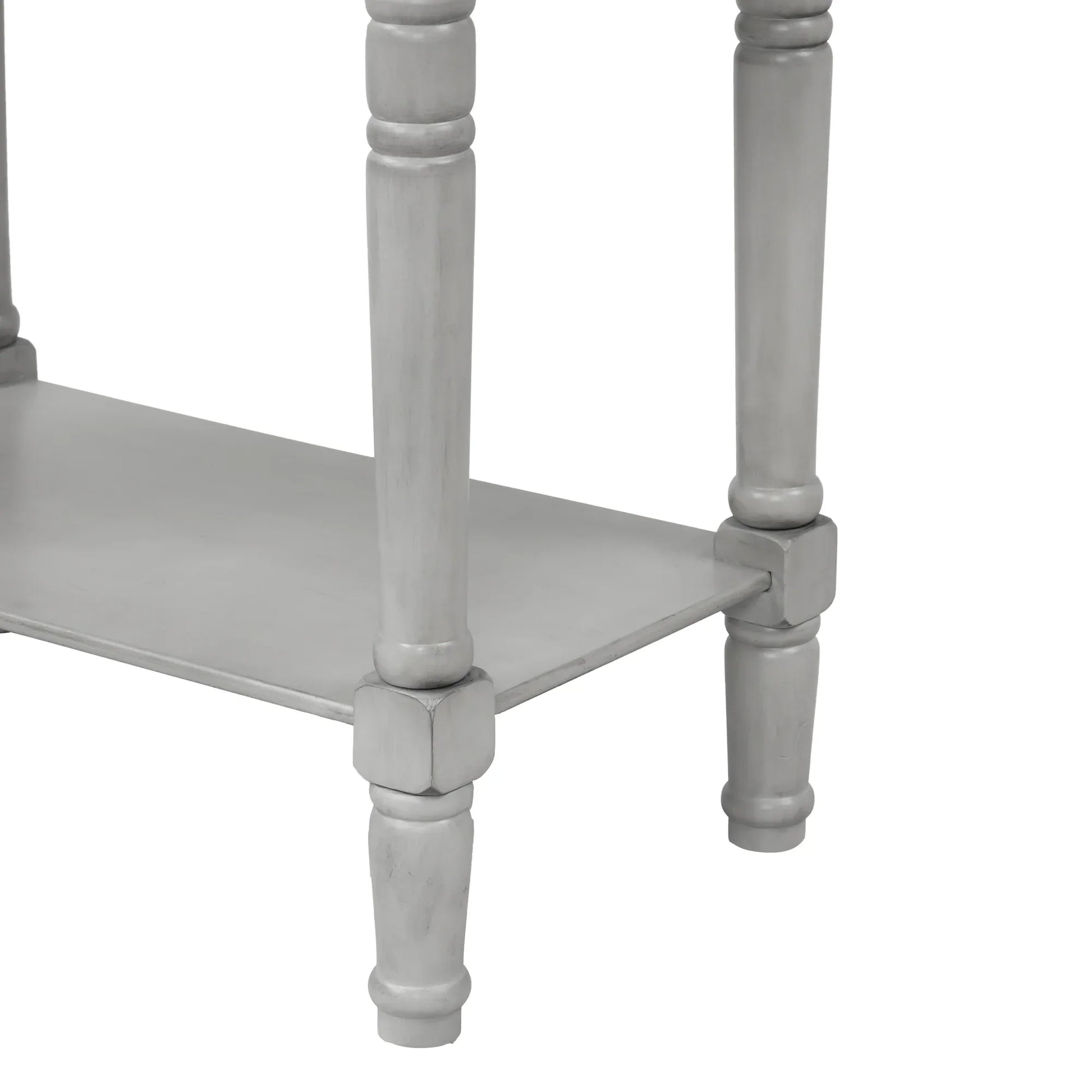 TREXM Narrow Console Desk, Thin Sofa Table with Three Storage Drawers and Living Room Bottom Shelves (Grey Washed) - Shello's Creative Boutique