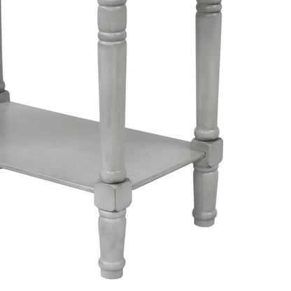 TREXM Narrow Console Desk, Thin Sofa Table with Three Storage Drawers and Living Room Bottom Shelves (Grey Washed) - Shello's Creative Boutique
