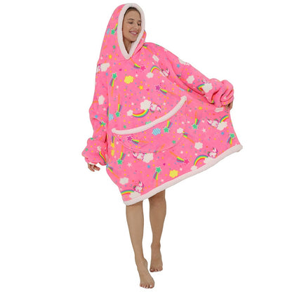 Homewear Plush Fleece Sherpa Blanket  Girls Sleepwear Homewear Fleece Warm Sherpa Blanket eprolo