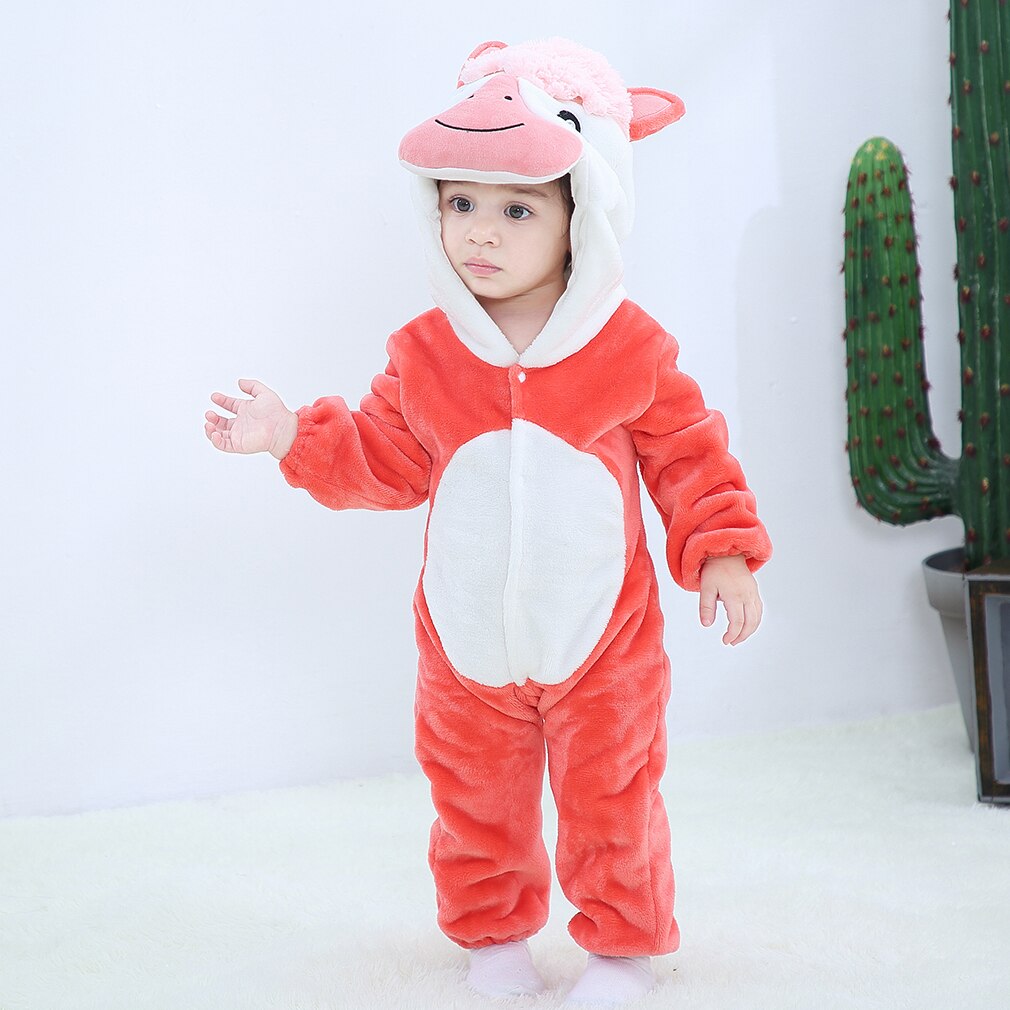 Baby Rompers Winter Kigurumi Lion Costume For Girls Boys Toddler Animal Jumpsuit Infant Clothes Pyjamas Kids Overalls ropa bebes eprolo