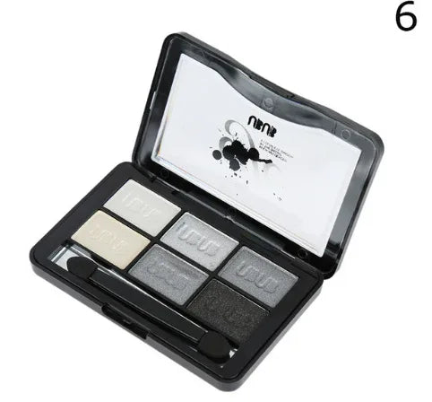 UBUB 6 Colors Roast Eye Shadow Powder Makeup Palette in Shimmer Metallic Glitter Cream Eyeshadow Palette - Shello's Creative Boutique
