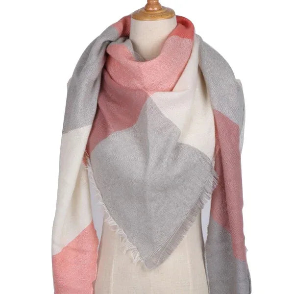 Winter Triangle Scarf For Women Brand Designer Shawl Cashmere Plaid Scarves Blanket Wholesale Drops - Shello's Creative Boutique