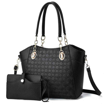 Mother-in-Child Tote Bag - Large Capacity PU Leather Tote for Moms