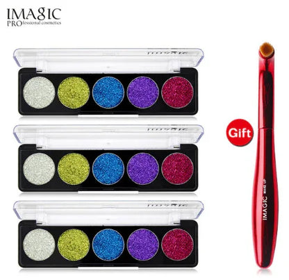 IMAGIC Glitter Eye Shadow Palette Buy 3 Get 1 Gift 3pcs/set 5 Colors Glitters - Shello's Creative Boutique