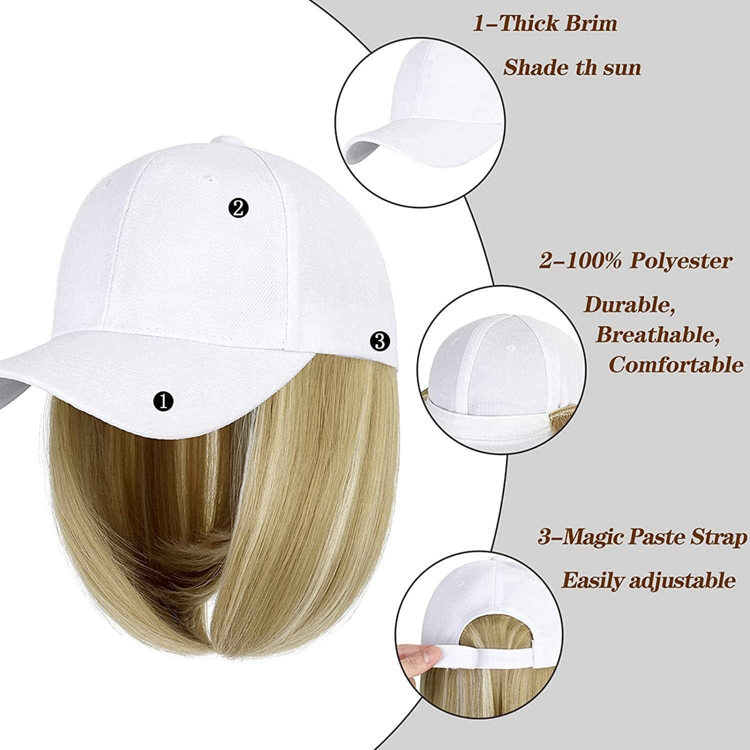 Wig Women's Hooded Wig Short Straight Hair Chemical Fiber Headcover