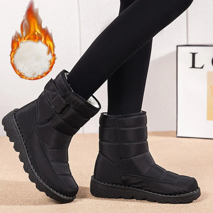 Winter New Snow Boots Women's High Top Waterproof Cotton Shoes Casual Short Tube Plush Plus Large Cotton Boots 43 Amazon - Shello's Creative Boutique