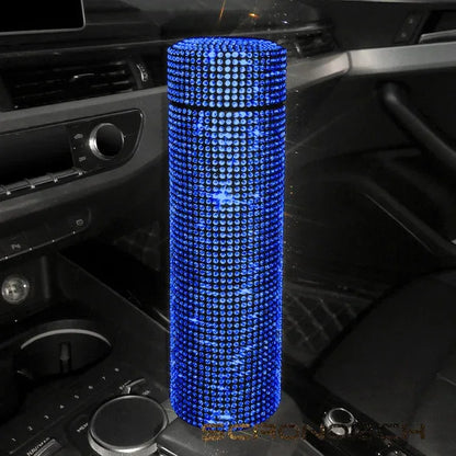 Bling Rhinestone Thermos Bottle Insulated Double Wall Stainless Steel Water Bottle Coffee Travel Car Coffee Mug Cup Vacuum Flask - Shello's Creative Boutique