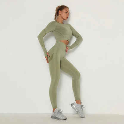 3pcs Yoga Clothing Set Sports Suit Women Sportswear Sports Outfit Fitness Gym Seamless Workout - Shello's Creative Boutique