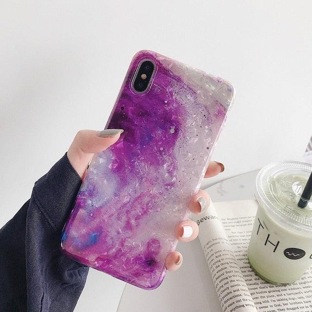 Glitter Marble Case For iphone 7 XR XS MAX Case Soft TPU Back Cover For iphone 6 6S 7 8 Plus iphone X XR Case Cover Phone Case - Shello's Creative Boutique