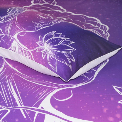 Bedding Pillowcase Deep purple Buddha 3D Print Pillow Case Pillow Bedding - Shello's Creative Boutique