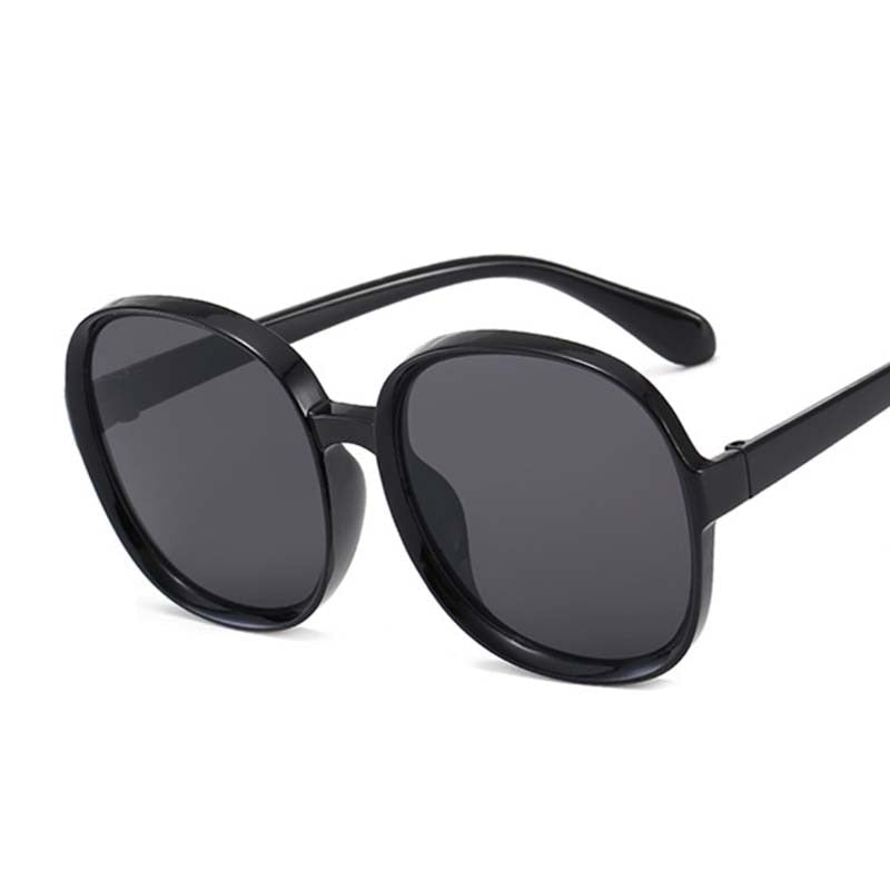 New Round Frame Sunglasses Women Retro Brand Designer Brown Black Oversized Lady Sun Glasses Female Fashion Outdoor Driving