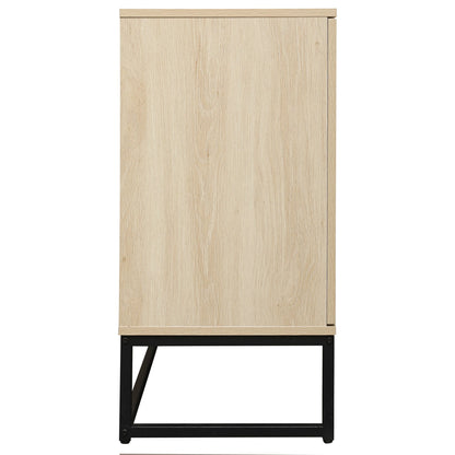 Luxury Rattan 4-Door Storage Cabinet - Large Sideboard Buffet with Elegant Design - Shello's Creative Boutique
