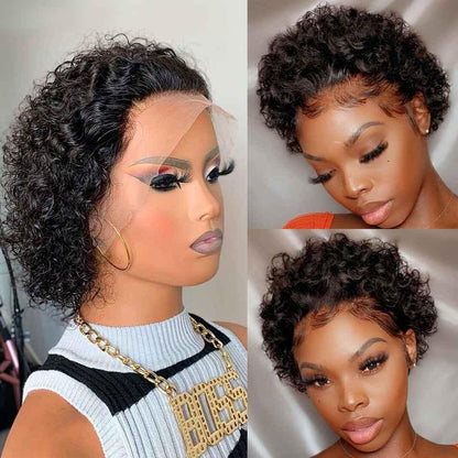 New Front Lace Pixie Wig - Premium Short Human Hair Headgear - Shello's Creative Boutique