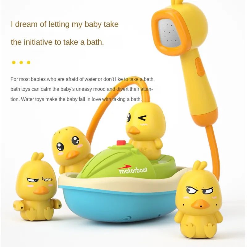 Cute Duck Electric Water Spray Bathroom Bathing Toys Baby Bath Toys Kids Bath And Shower Bathtubs Interactive Boy girl Gifts Shello Creative Boutique
