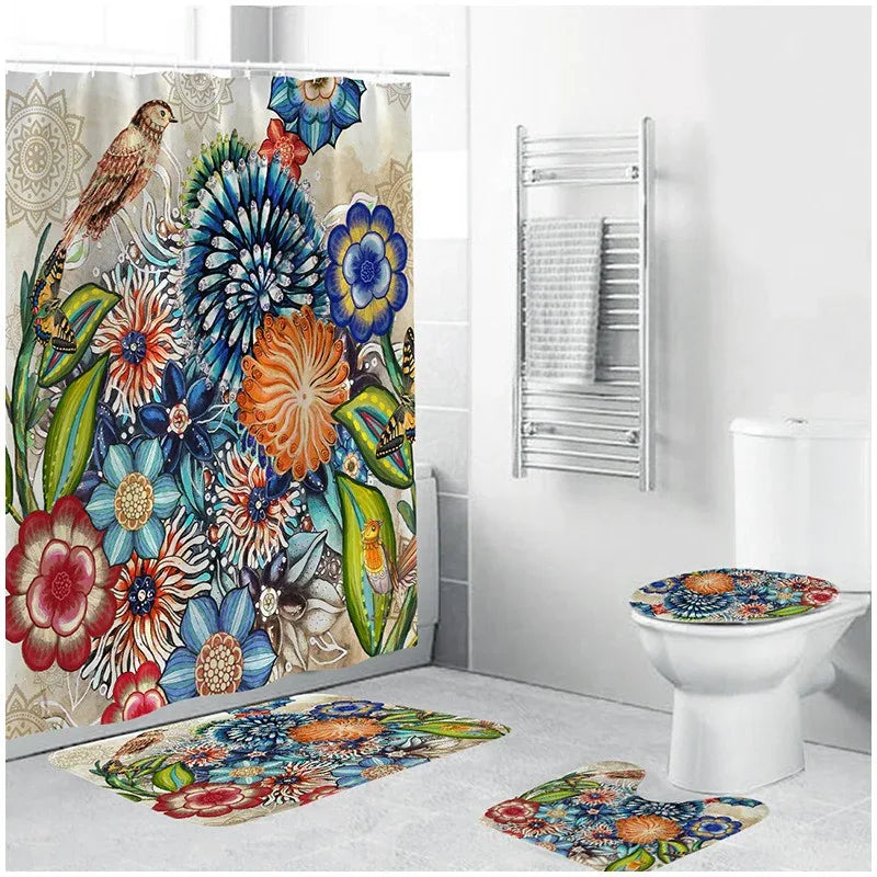 Bohemian Style 3D Digital Printing Waterproof and Mould Proof Shower Curtain Bathroom Shower Curtain - Shello's Creative Boutique