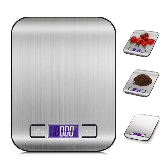 5/10KG Digital Kitchen Scale Stainless Steel Portable Kitchen Food Scale LED Display Electronic Jewelry Baking Weight Scales eprolo