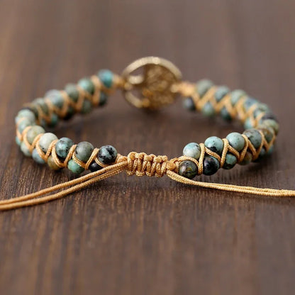 Vintage Leather Bracelets natural Stone Wrap Bracelets for men and Women tree Boho Friendship Bracelet Handmade Jewelry - Shello's Creative Boutique